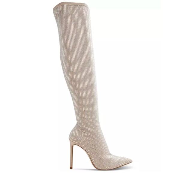 New ALDO Nassia Over-The-Knee Embellished Dress Stiletto Boots Women's - Picture 1 of 11